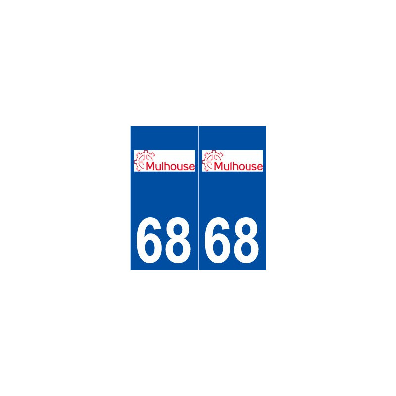 68 Mulhouse logo autocollant plaque stickers ville