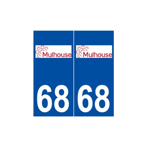 68 Mulhouse logo autocollant plaque stickers ville