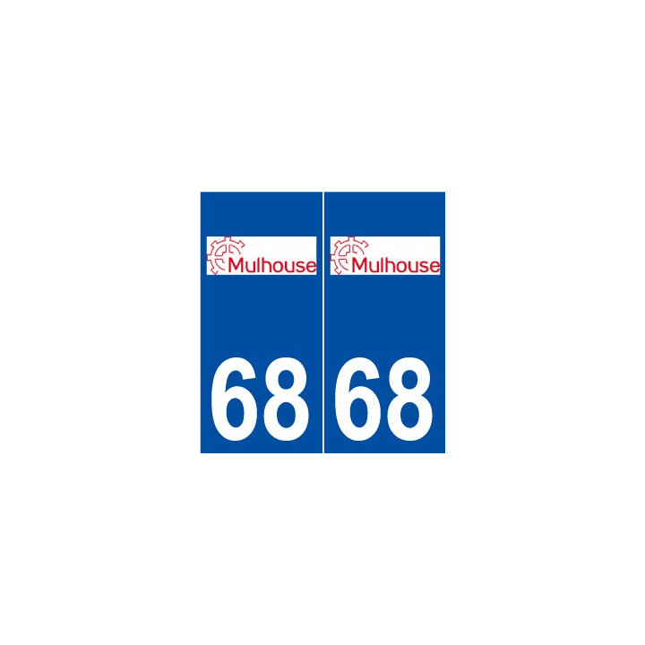 68 Mulhouse logo autocollant plaque stickers ville