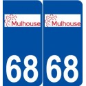68 Mulhouse logo autocollant plaque stickers ville