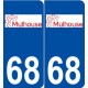 68 Mulhouse logo autocollant plaque stickers ville