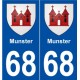 68 Munster blason autocollant plaque stickers ville