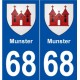 68 Munster blason autocollant plaque stickers ville