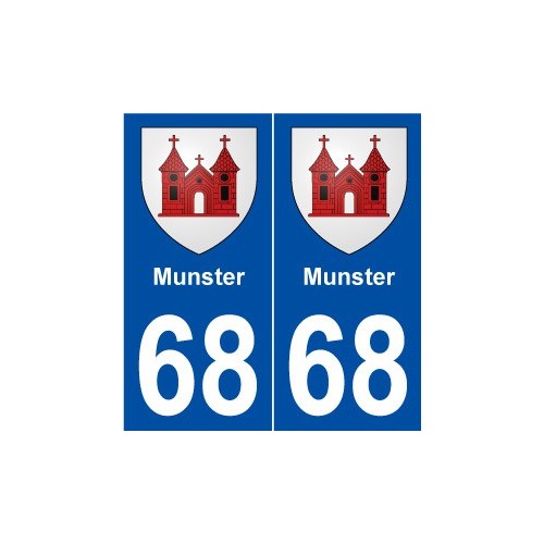 68 Munster blason autocollant plaque stickers ville