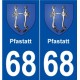 68 Pfastatt blason autocollant plaque stickers ville
