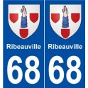 68 Ribeauville blason autocollant plaque stickers ville