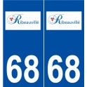 68 Ribeauville logo autocollant plaque stickers ville