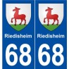 68 Riedisheim blason autocollant plaque stickers ville