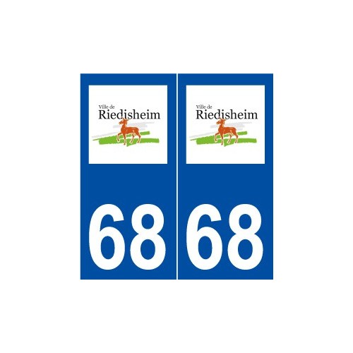 68 Riedisheim logo autocollant plaque stickers ville