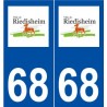68 Riedisheim logo autocollant plaque stickers ville