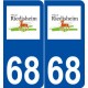 68 Riedisheim logo autocollant plaque stickers ville