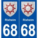 68 Rixheim blason autocollant plaque stickers ville