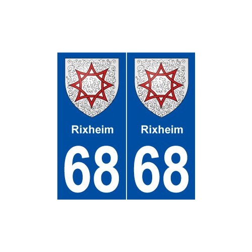 68 Rixheim blason autocollant plaque stickers ville