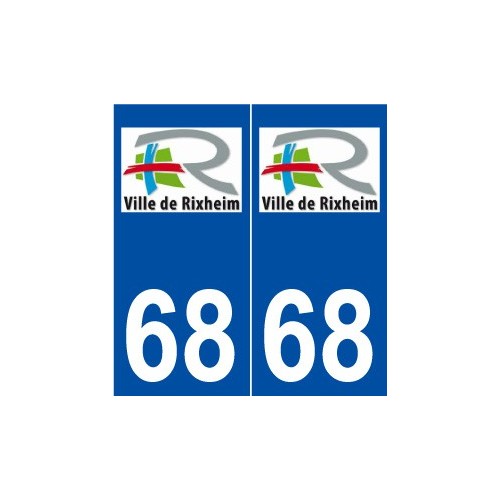 68 Rixheim logo autocollant plaque stickers ville