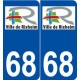 68 Rixheim logo autocollant plaque stickers ville