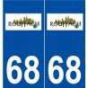 68 Rouffach logo autocollant plaque stickers ville