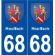 68 Rouffach blason autocollant plaque stickers ville