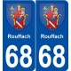 68 Rouffach blason autocollant plaque stickers ville