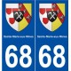 68 Sainte-Marie-aux-Mines blason autocollant plaque stickers ville
