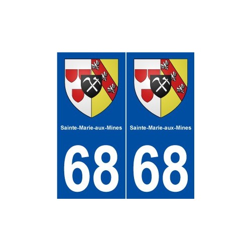 68 Sainte-Marie-aux-Mines blason autocollant plaque stickers ville