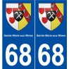 68 Sainte-Marie-aux-Mines blason autocollant plaque stickers ville