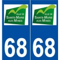 68 Sainte-Marie-aux-Mines logo autocollant plaque stickers ville