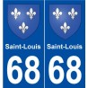 68 Saint-Louis blason autocollant plaque stickers ville