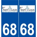 68 Saint-Louis logo autocollant plaque stickers ville