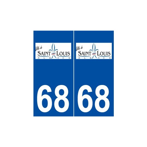 68 Saint-Louis logo autocollant plaque stickers ville