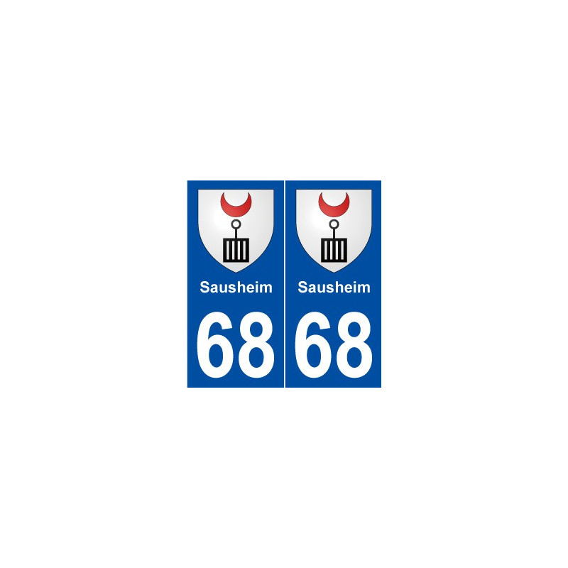 68 Sausheim blason autocollant plaque stickers ville
