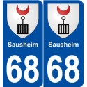 68 Sausheim blason autocollant plaque stickers ville