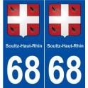 68 Soultz-Haut-Rhin blason autocollant plaque stickers ville