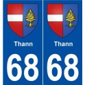 68 Thann blason autocollant plaque stickers ville