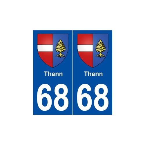 68 Thann blason autocollant plaque stickers ville