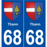 68 Thann blason autocollant plaque stickers ville