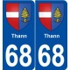 68 Thann blason autocollant plaque stickers ville