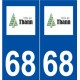 68 Thann logo autocollant plaque stickers ville