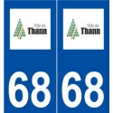 68 Thann logo autocollant plaque stickers ville