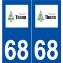 68 Thann logo autocollant plaque stickers ville