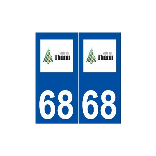 68 Thann logo autocollant plaque stickers ville
