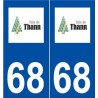 68 Thann logo autocollant plaque stickers ville