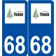 68 Thann logo autocollant plaque stickers ville