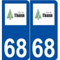 68 Thann logo autocollant plaque stickers ville