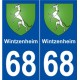 68 Wintzenheim blason autocollant plaque stickers ville