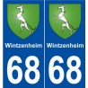 68 Wintzenheim blason autocollant plaque stickers ville