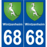 68 Wintzenheim blason autocollant plaque stickers ville