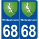68 Wintzenheim blason autocollant plaque stickers ville
