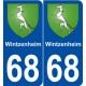 68 Wintzenheim blason autocollant plaque stickers ville