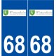 68 Wintzenheim logo autocollant plaque stickers ville