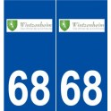 68 Wintzenheim logo autocollant plaque stickers ville